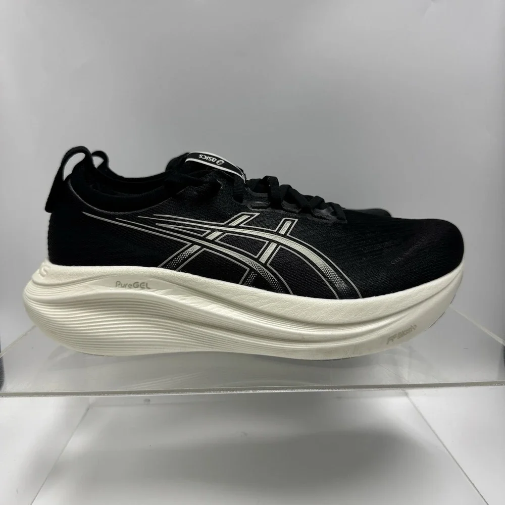 ASICS Gel Nimbus 27 Black Lake Grey 1011B957 Men's Size 9.5 Extra Wide